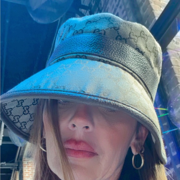 Luxury Inspired Tan wide rimmed Monogram Bucket Hat NWT - Picture 8 of 8